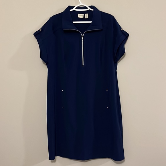 Chico's Dresses Chicos Zenergy Size 3 Equivalent Xl Navy Knit Dress